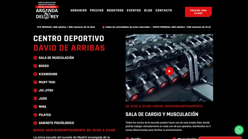 Página web de Boxeo Arganda